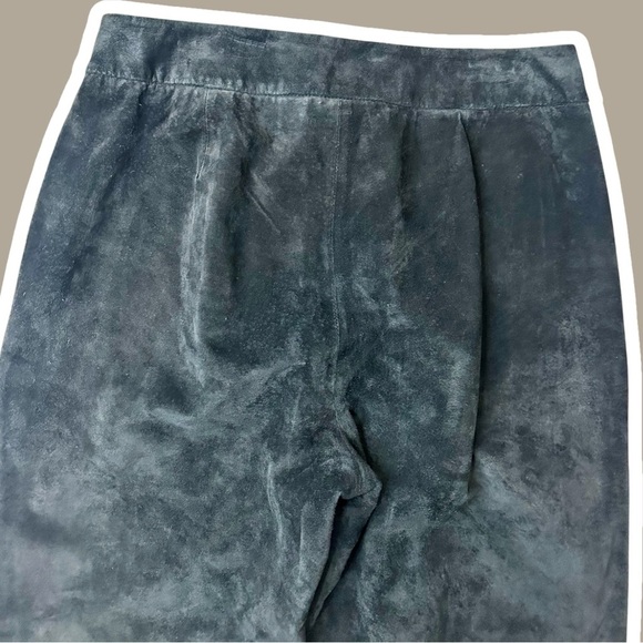 Liz Claiborne Vintage Black 100% Genuine Suede Trousers Size 10 - Picture 9 of 12